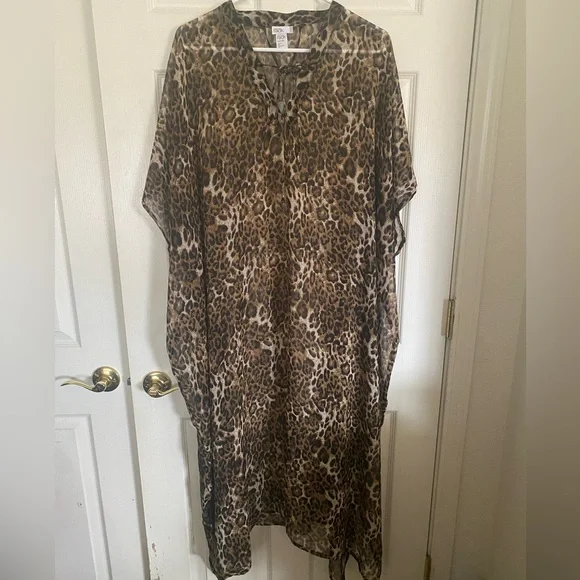 ANIMAL PRINT SWIMSUIT COVER UP NWOT - Picture 3 of 6